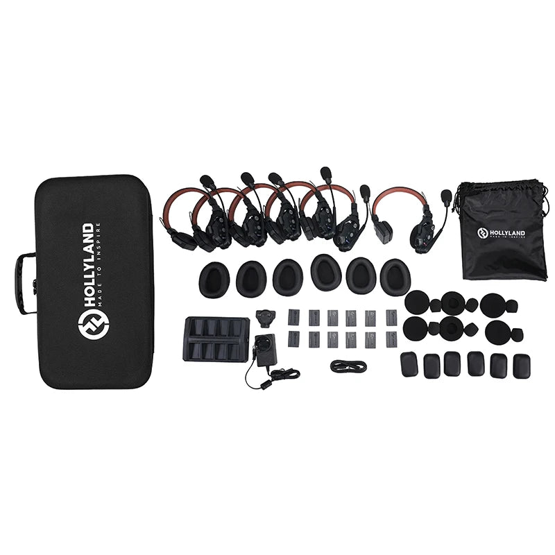 Hollyland Solidcom C1 Pro Wireless Intercom Headset System ENC Noise Cancellation for Church Drone Production Team Communication