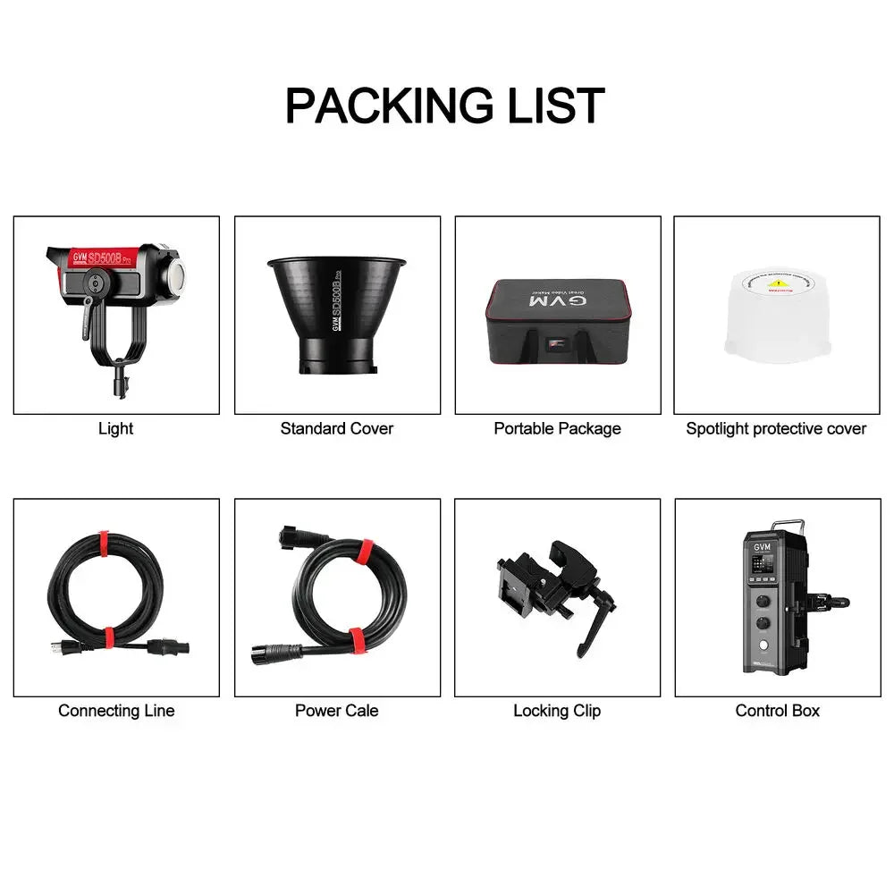 GVM Official PRO SD500B 500W LED Video Light High Bright Daylight Filming TV Continuous Lighting With Seperate Control Box