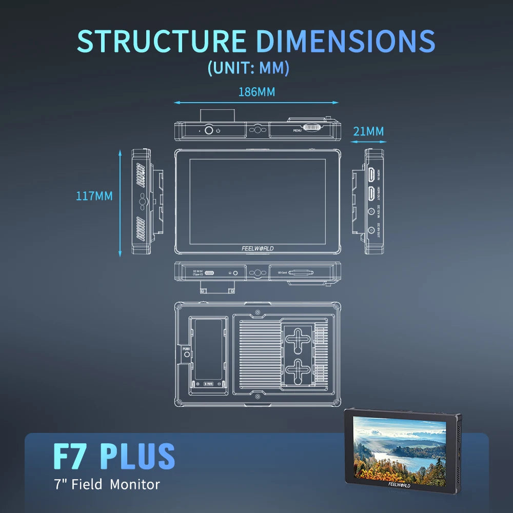 FEELWORLD F7 PLUS 7 Inch 1200nit Touch Screen 4K HDMI Ultra Bright Camera Monitor Bulk Order