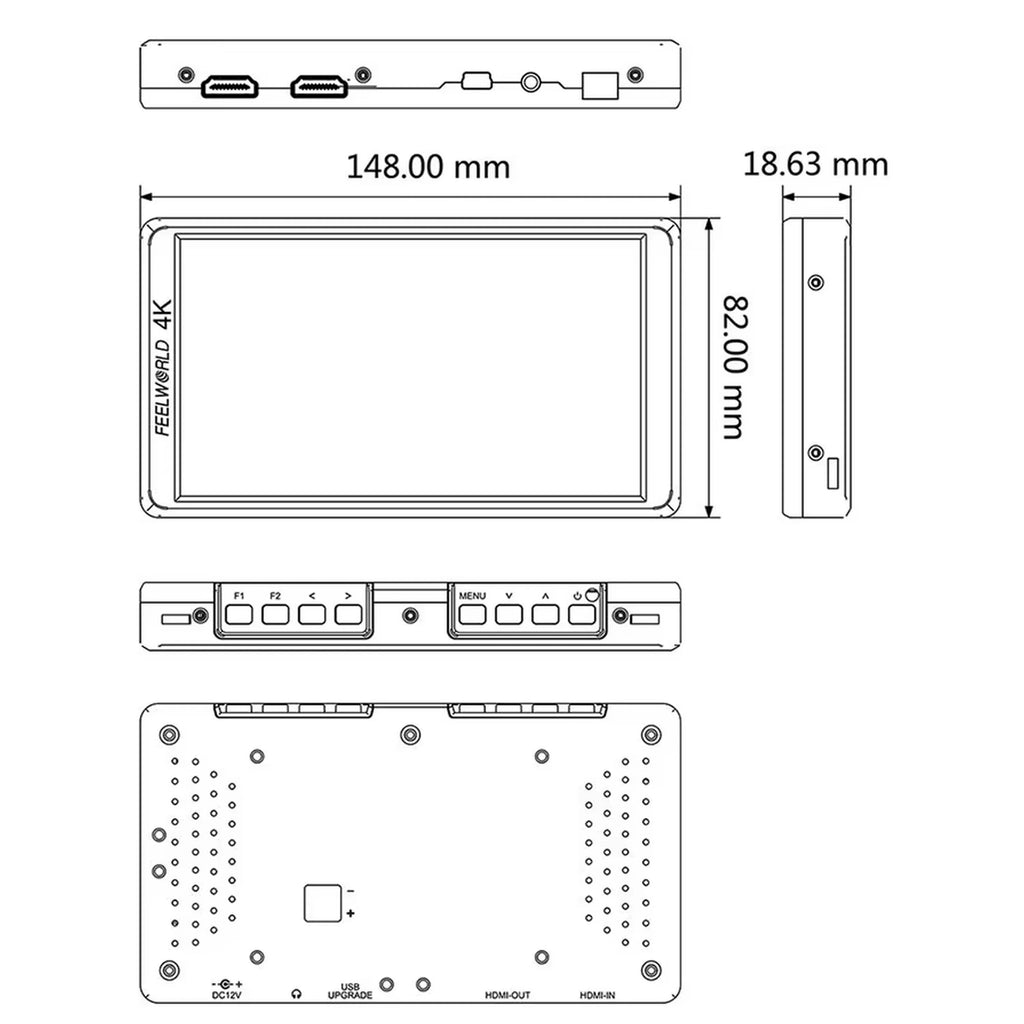 FEELWORLD F570 5.7" Full HD 1920x1080 On-camera Monitor with for Input/Output IPS Panel Stereo Headphone 460cd/m Brightness
