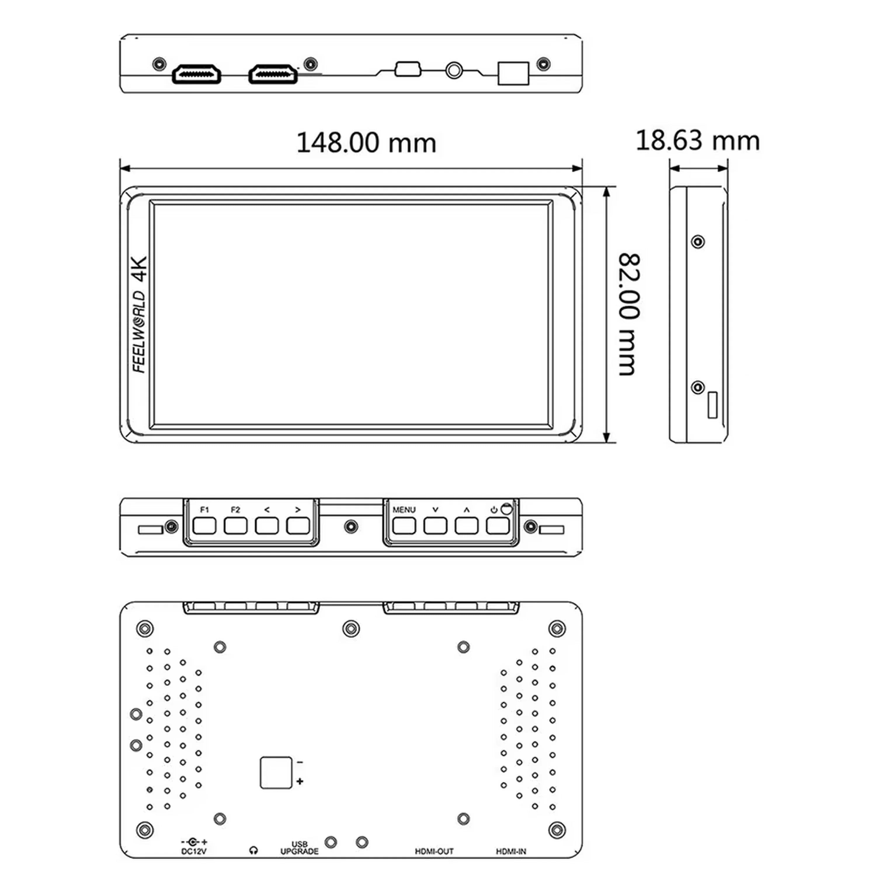 FEELWORLD F570 5.7" Full HD 1920x1080 On-camera Monitor with for Input/Output IPS Panel Stereo Headphone 460cd/m Brightness