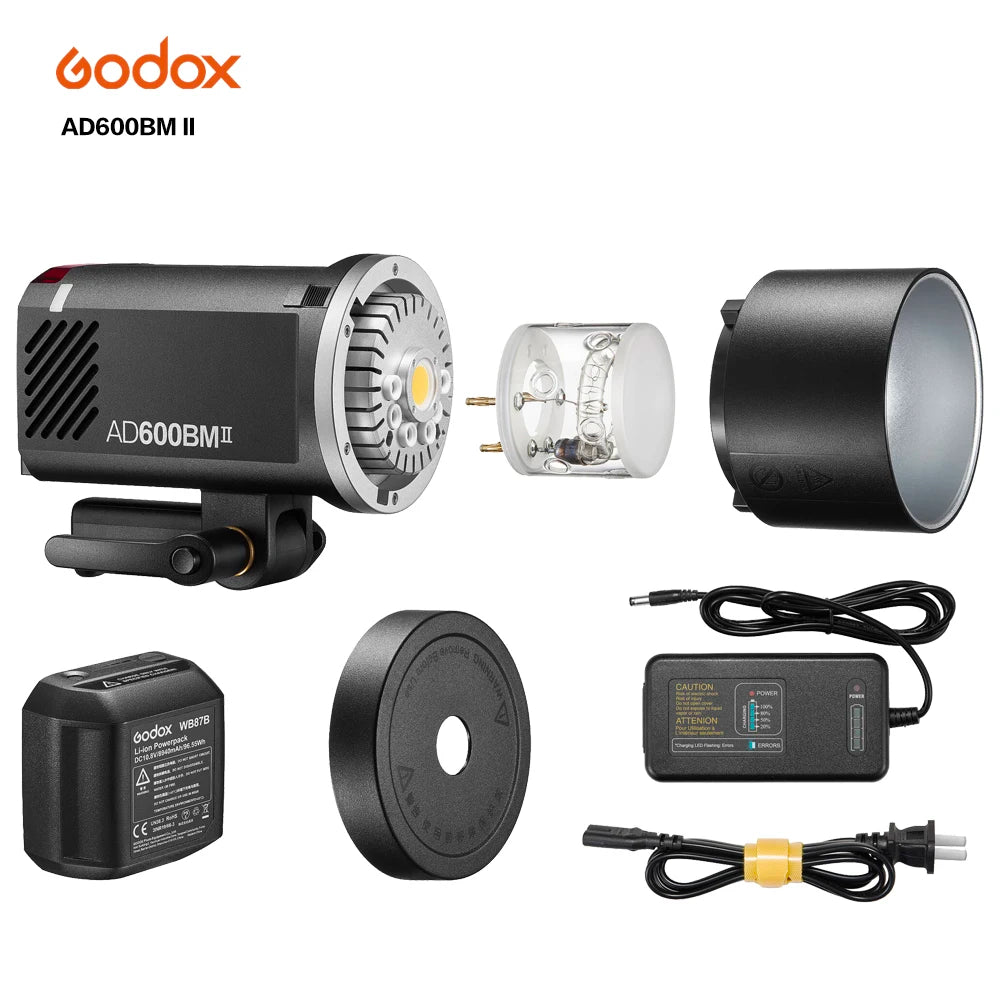 Godox AD600BMII 600Ws TTL HSS Outdoor Flash Li-on Battery with Built-in Godox 2.4G Wireless X System for Photography Studio