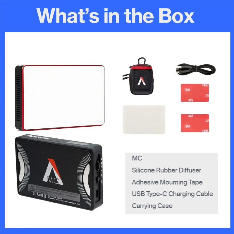 Aputure MC RGBWW LED 2000K-10000K Support Magnetic Attraction IP65 Protection 15 Built-in Light Effects and App Control