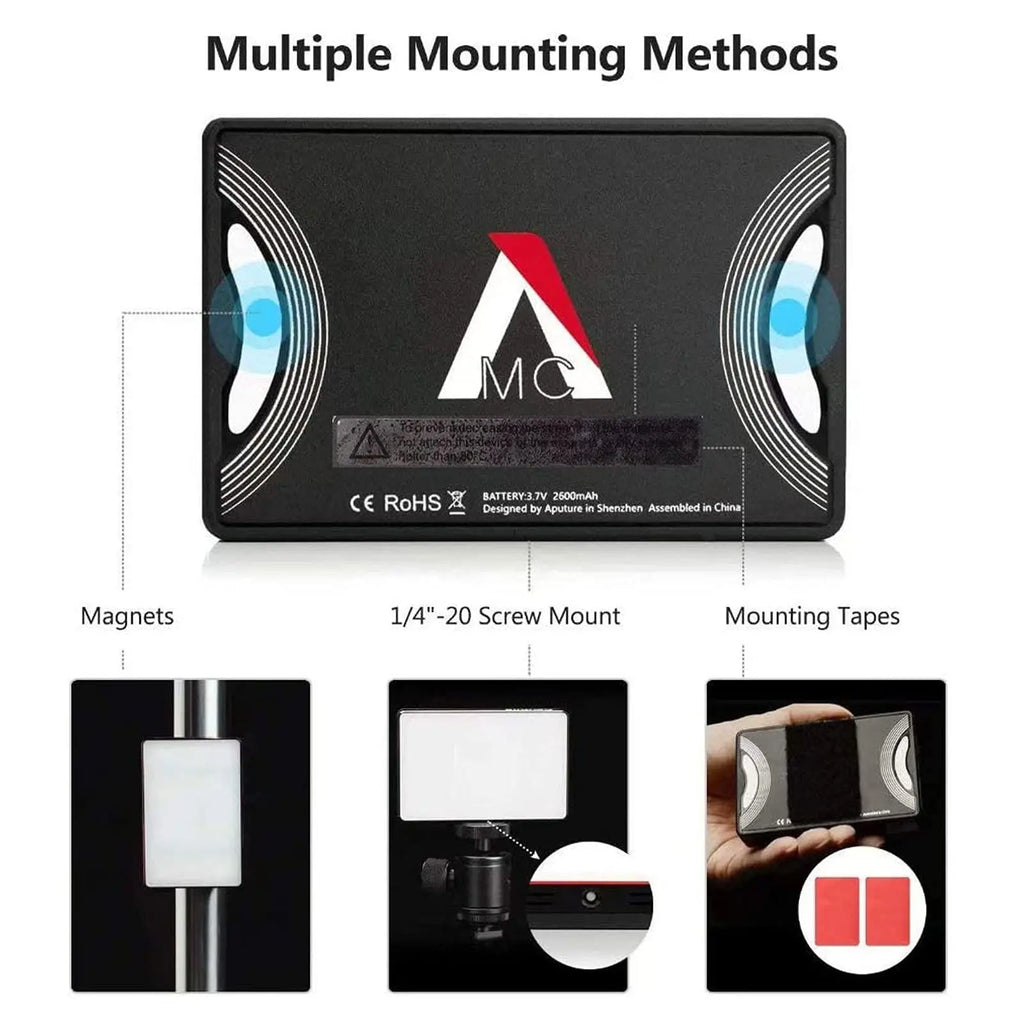 Aputure MC RGBWW LED 2000K-10000K Support Magnetic Attraction IP65 Protection 15 Built-in Light Effects and App Control