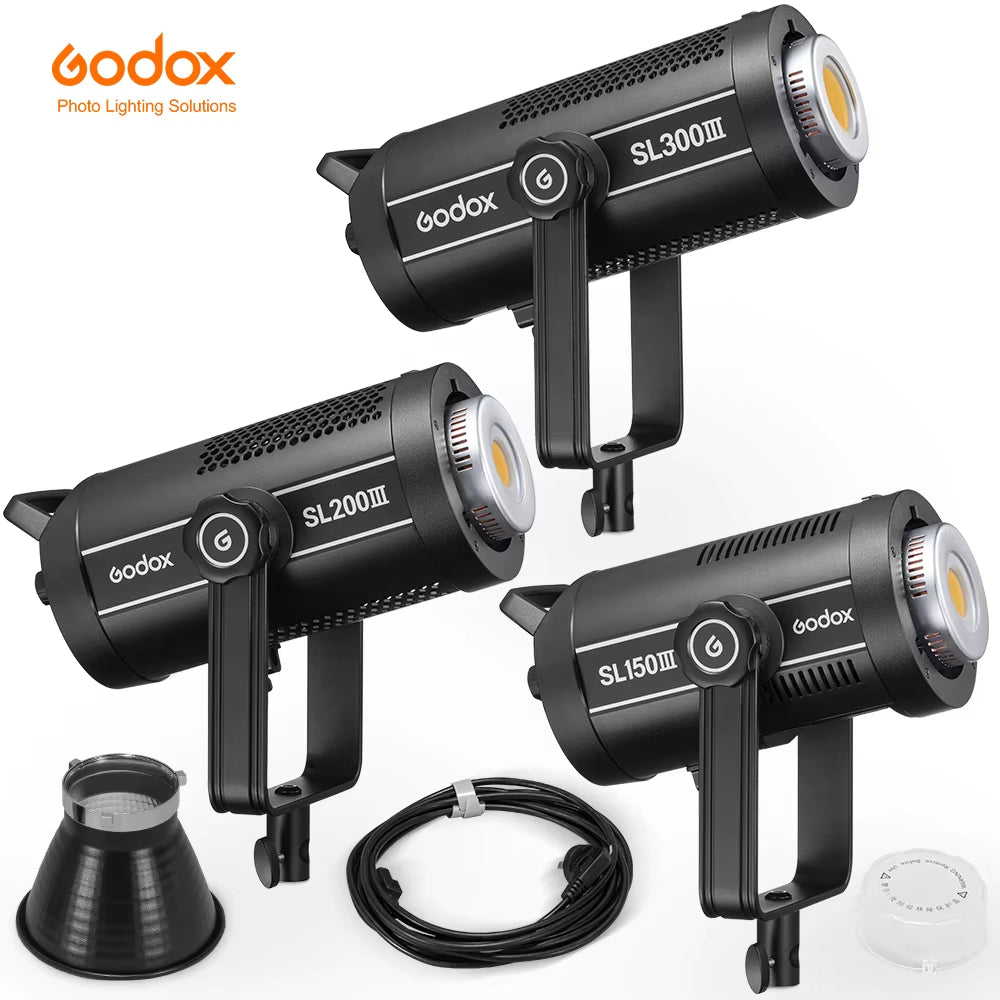 GODOX SL150III LED Video Light SL200III SL300III Bowens Mount Studio Photography Light for Photo and Video Shooting