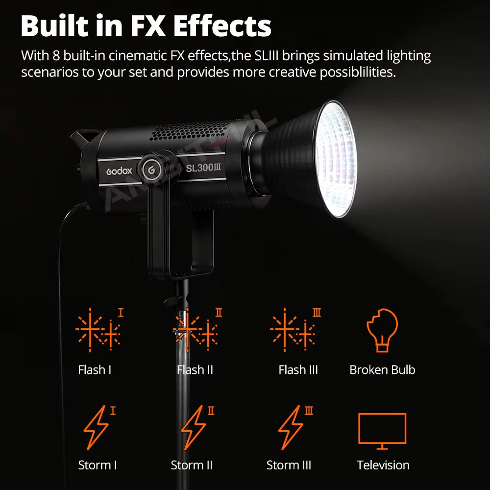 GODOX SL150III LED Video Light SL200III SL300III Bowens Mount Studio Photography Light for Photo and Video Shooting