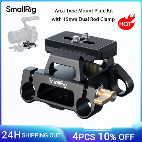 Arca-Type Mount Plate Kit with 15Mm Dual Rod Clamp Universal Integrated Arca-Swiss Baseplate W Quick Release Plate 5365