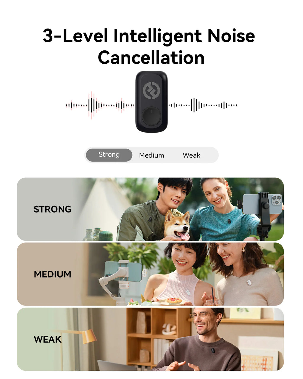 LARK A1 Wireless Microphone for Iphone Android Micphone for Youtube Tiktok Vlogging Podcast Noise Cancellation Mic