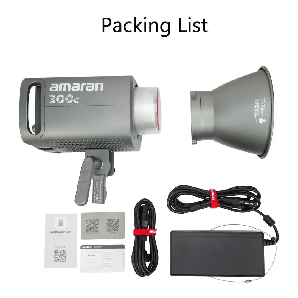 300C RGB COB Video Light 2500K-7500K CCT with G/M Adjustment Hyper Reflector APP Control for Video Recording by Aputure